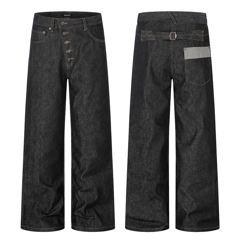 Buckle Baggy Denim Pant