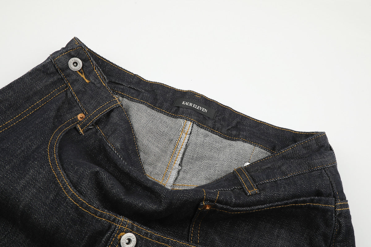 Asymmetric Fly Baggy Denim Pant