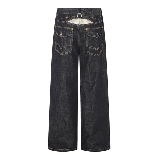Asymmetric Fly Baggy Denim
