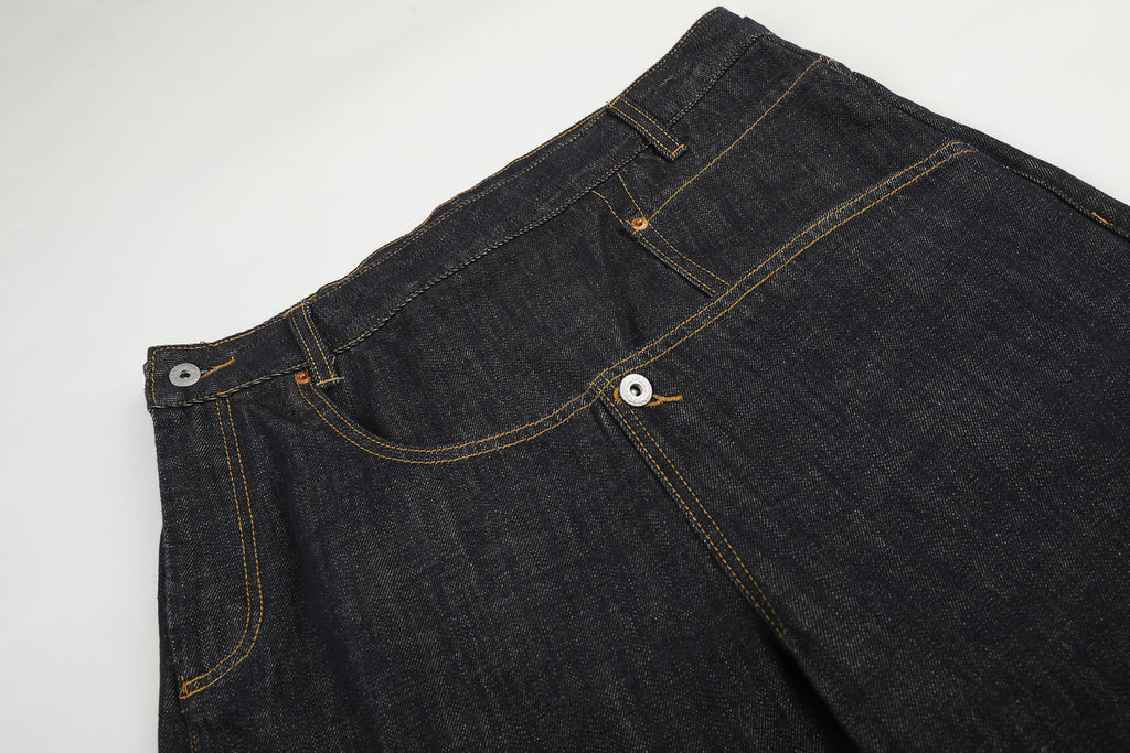 Asymmetric Fly Baggy Denim Pant