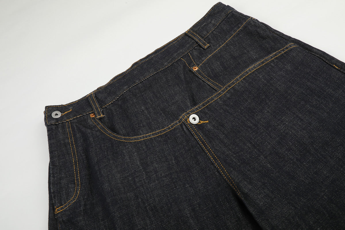 Asymmetric Fly Baggy Denim Pant