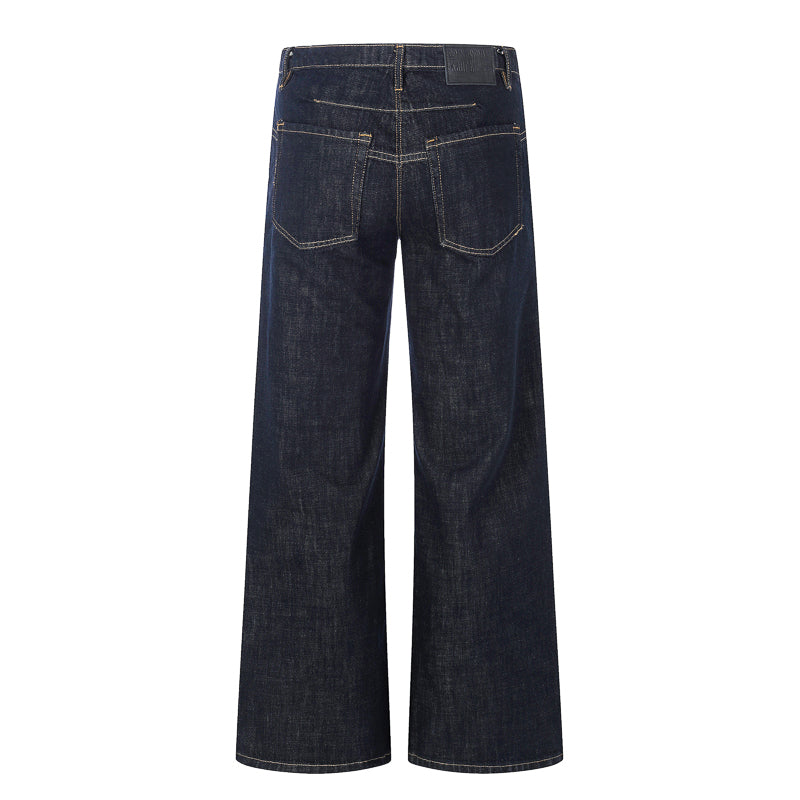 Button Detail Baggy Denim Pant