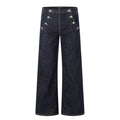 Button Detail Baggy Denim Pant