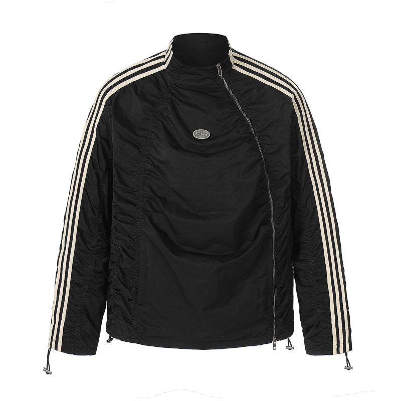 Asymmetric Zip-Up Nylon Jacket